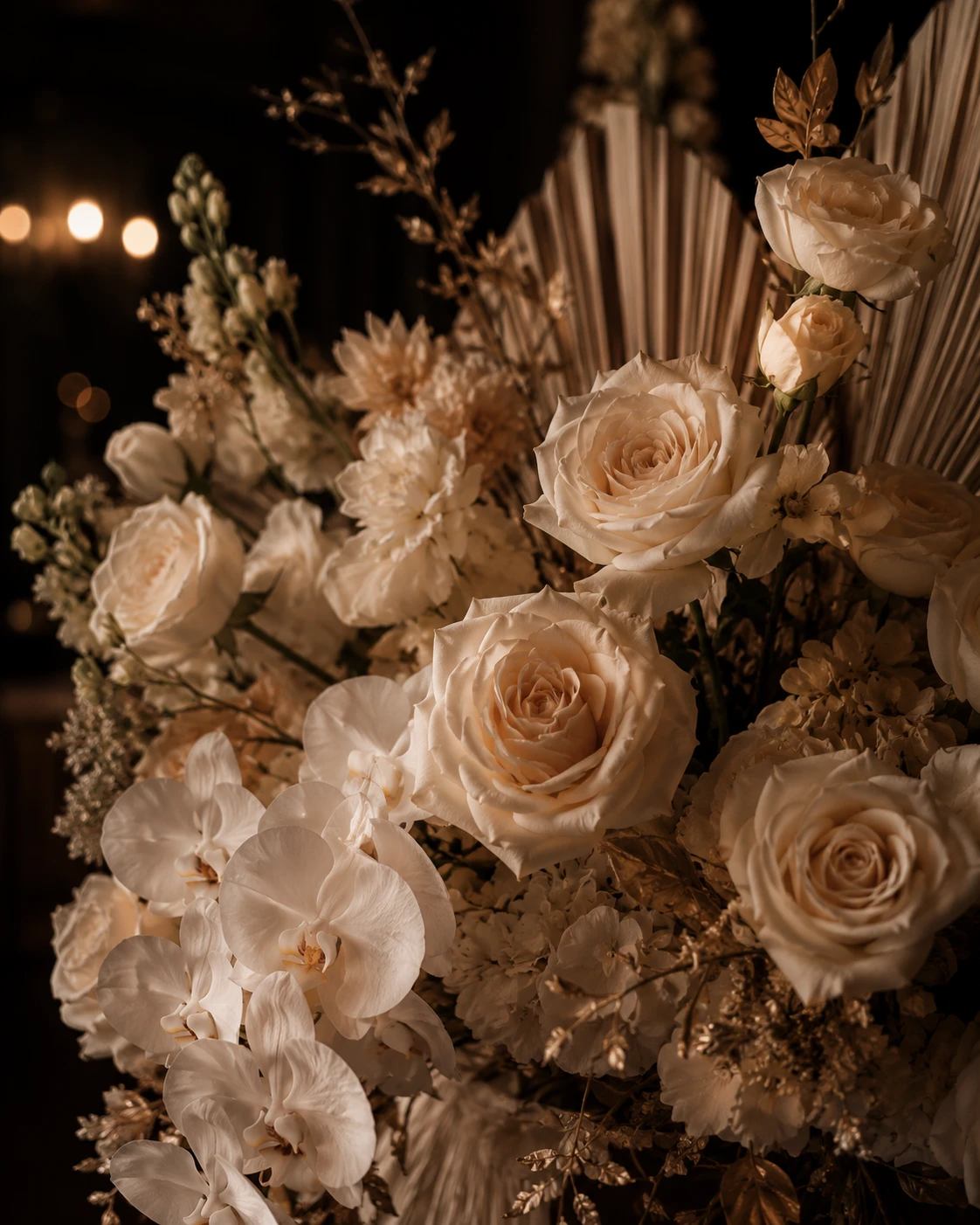 White floral arrangement in an elegant interior